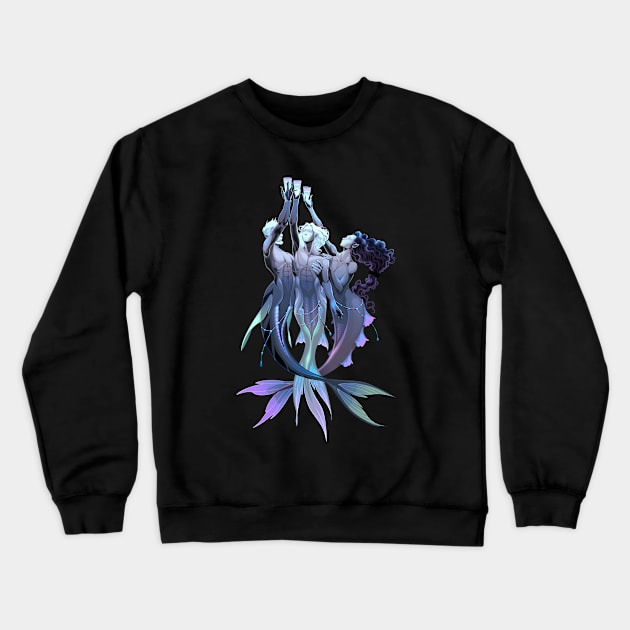 Triple Mermaid Crewneck Sweatshirt by Mako Design 